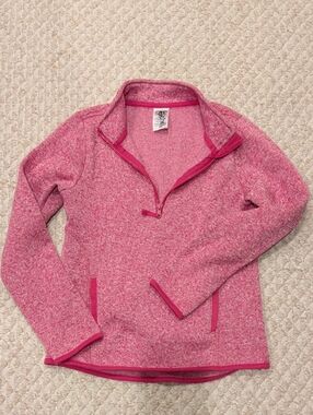 Athletic Works Pink Half-Zip Pullover Sweatshirt